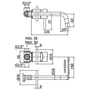 Смеситель для раковины Paffoni Light LIG007HG70 Золото медовое - 1