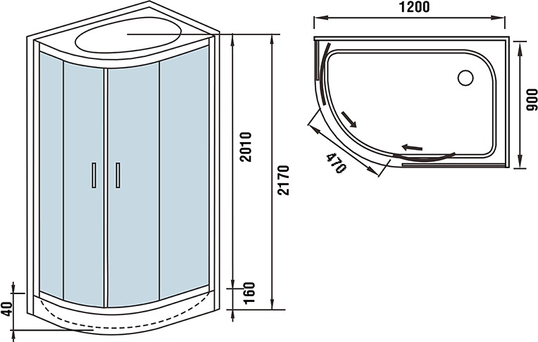 Душевая кабина Weltwasser WW500 WERRA 1204 R 120х90 хром  10000003331 - 18