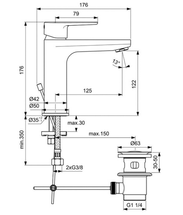 Смеситель для раковины Ideal Standard Cerafine черный матовый BC699XG - 5