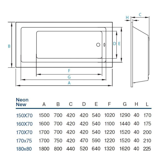 Ванна Koller Pool Neon new 170х75 NEONNEW170X75 - 1