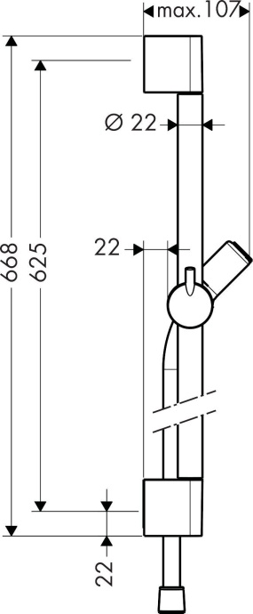 Душевая штанга Hansgrohe Croma 100 Unica’C 65 см 27611000 - 1