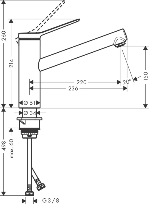 Смеситель для кухни Hansgrohe Zesis M33 сталь 74802800 - 4