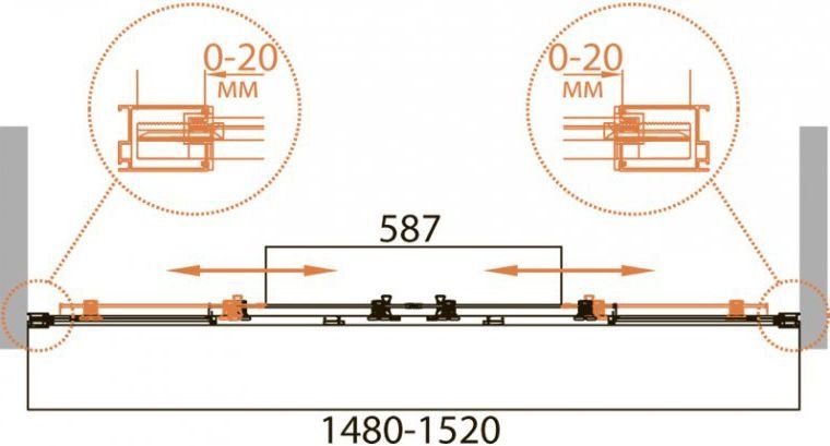Шторка на ванну Cezares Relax VF-2-150/145-C-Bi стекло прозрачное RELAX-VF-2-150/145-C-Bi - 2