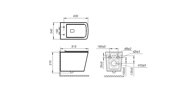 TECHNO AM9310CHR Чаша унитаза подвесного, безободкового ART&MAX - 3