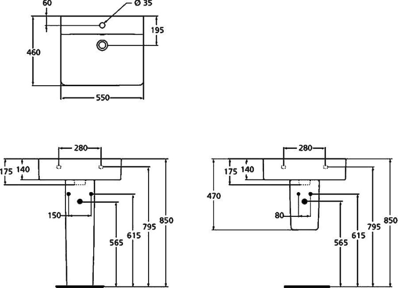 Раковина подвесная Ideal Standard Connect Cube 55 белый E784401 - 3