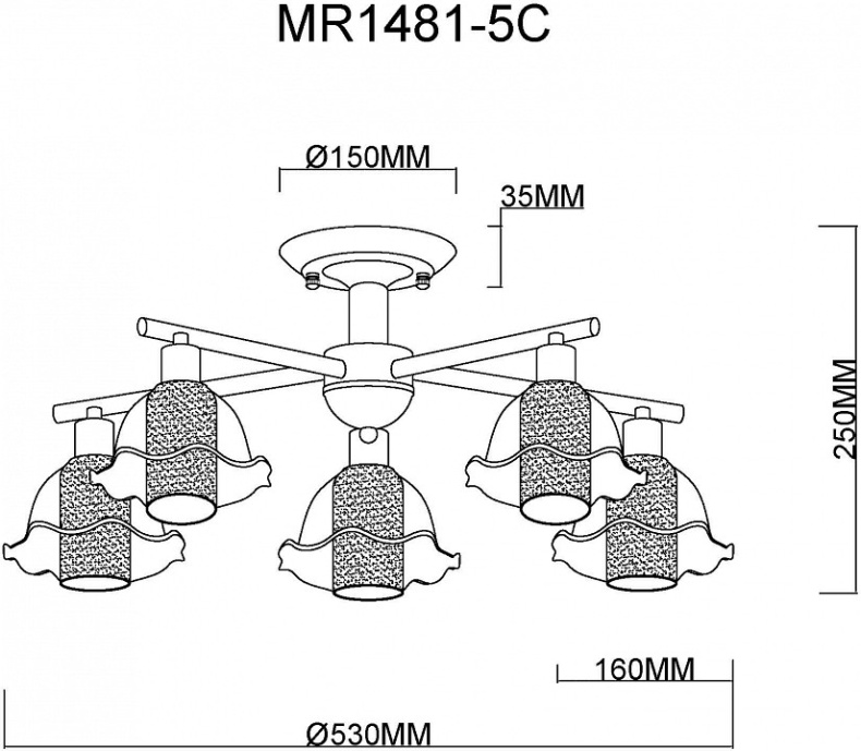 Люстра на штанге MyFar Lisa MR1481-5C - 2