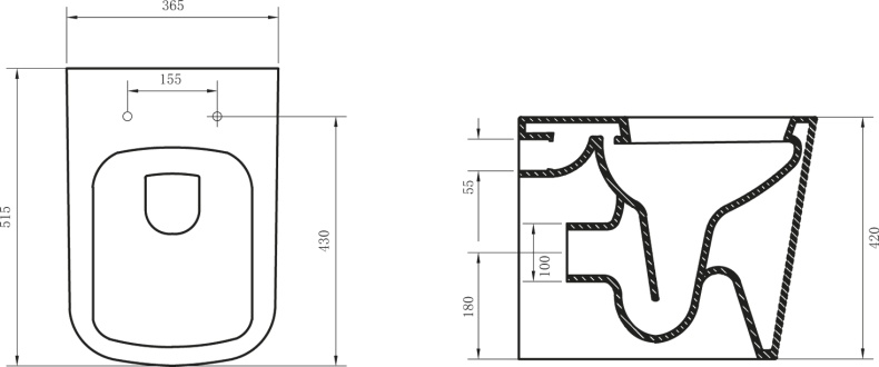 Унитаз приставной BelBagno Albano безободковый - 5