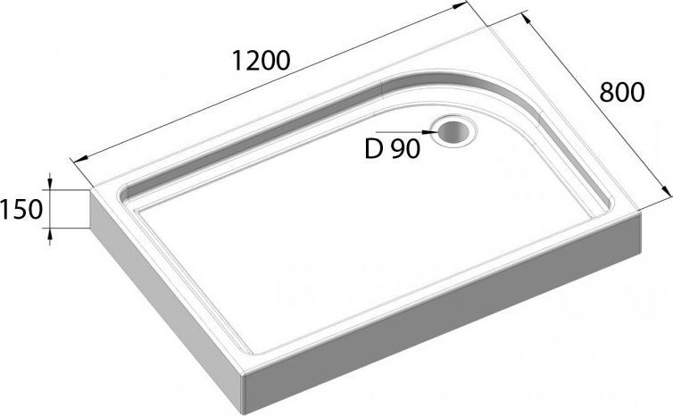 Поддон для душа BelBagno Tray 120х80 L TRAY-BB-AH-120/80-15-W-L - 5