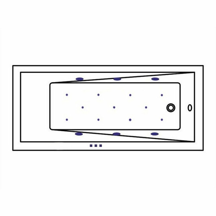 Ванна акриловая WHITECROSS Wave Slim Relax 160x80 с гидромассажем белый - бронза 0111.160080.100.RELAX.BR - 6