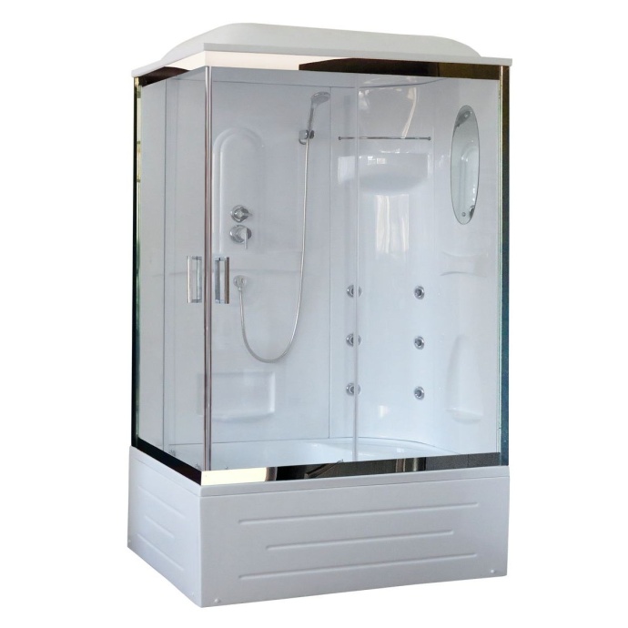 Душевая кабина Royal Bath BP 100х80 R профиль хром стекло прозрачное с гидромассажем RB8100BP2-T-CH-R - 0