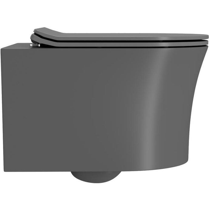 Унитаз подвесной Point Вега серый с сиденьем микролифт PN41711GM - 5