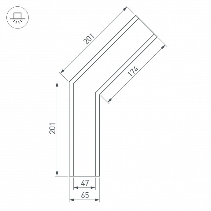 Коннектор угловой Arlight SL-Linia65-F-135 030123 - 2