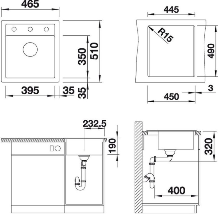 Мойка из гранита Blanco Dalago коричневый  517165 - 6