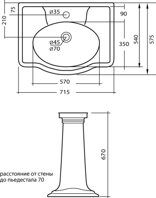 Пьедестал Cezares ROYAL PALACE  CZR-213C - 1