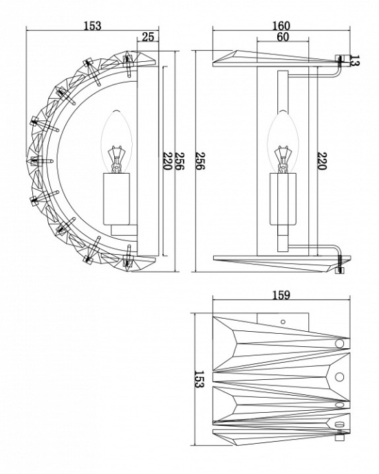 Настенный светильник Maytoni Puntes MOD043WL-01CH - 1