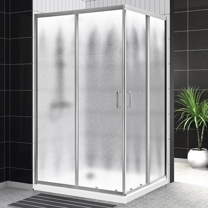 Душевой уголок BelBagno Uno 100х80 профиль хром стекло рифленое UNO-195-AH-2-100/80-CH-CR - 0