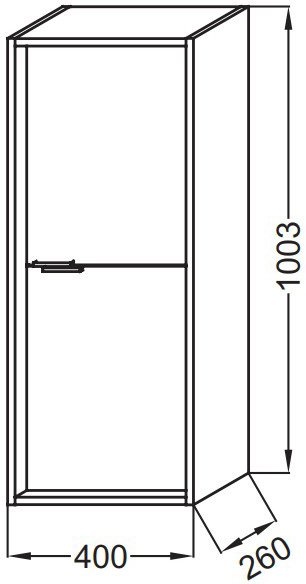 EB1587-E52-F30 Колонна 40 см, с лакированными ручками (заказываются отдельно), корпус дуб табак, фасад белый сатин лак - 1