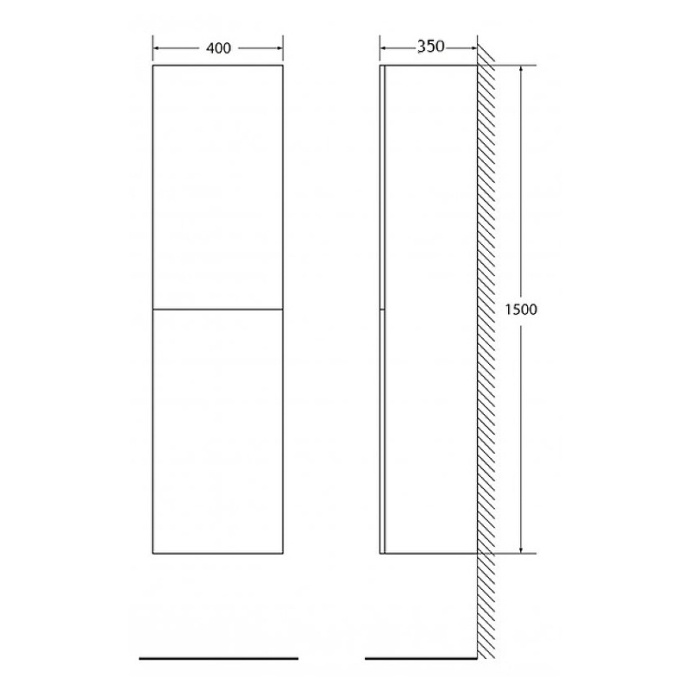 Шкаф-пенал Belbagno Z 40х150 Bianco Opaco  Z-1500-2A-SC-BO - 3