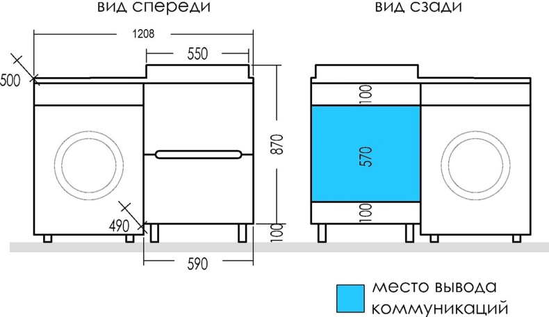 Тумба для комплекта СанТа Лондон 60 под стиральную машину, 2 ящика 224034 - 5