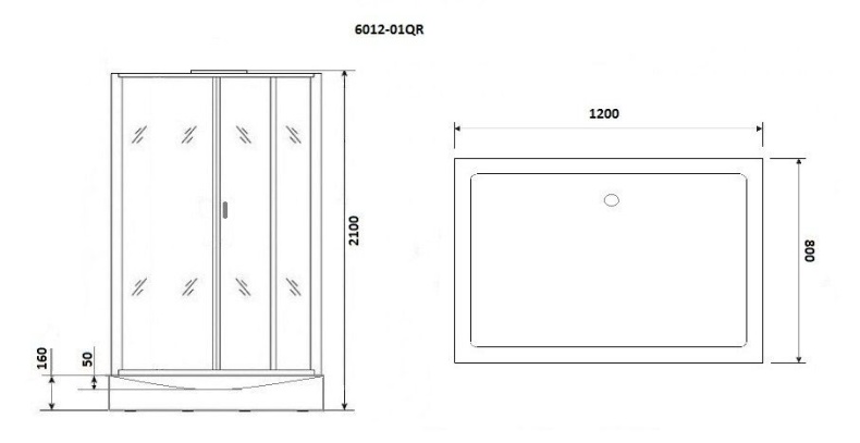 Душевая кабина Niagara Premium NG-6012-01QR 120х80х210 правая 60120114QR - 2
