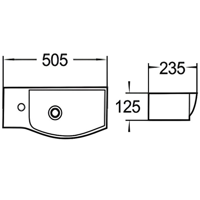 Раковина подвесная WeltWasser WW AISBACH 7950 GL-WT L 51 белый  10000008692 - 2