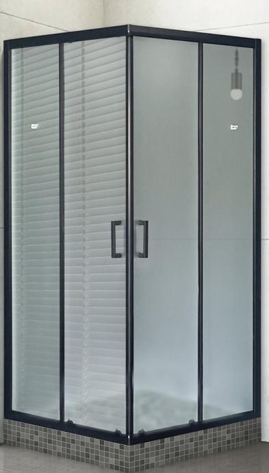 Душевой уголок Royal Bath HPD 75x90 профиль черный стекло матовое RB9075HPD-C-BL - 0