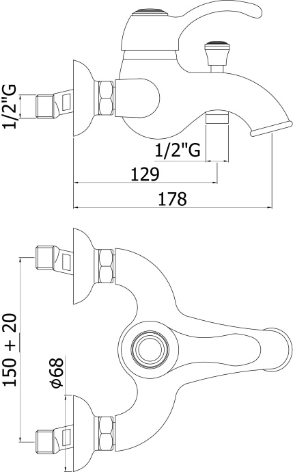 Смеситель Paffoni Flavia FA022BR для ванны - 1