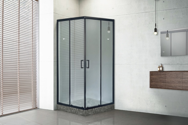 Душевой уголок Royal Bath HPD 75x90 профиль черный стекло матовое RB9075HPD-C-BL - 1