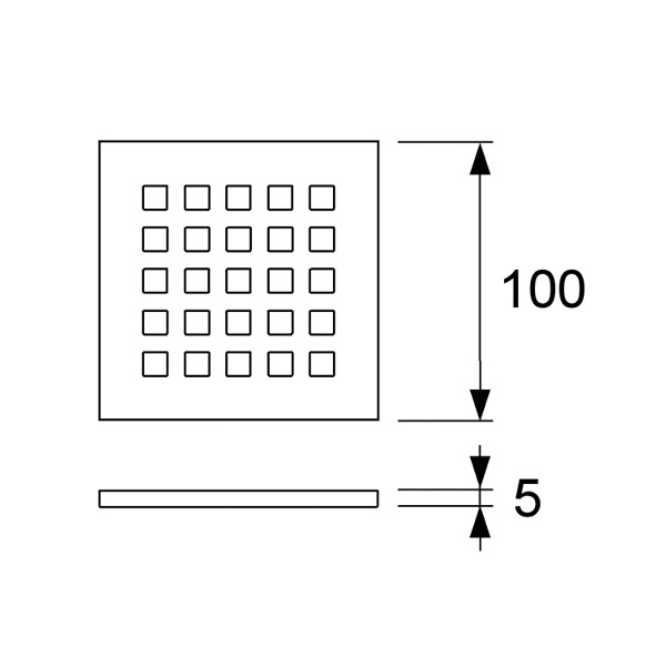 Декоративная решетка quadratum 100 х 100 мм 3665006 - 1