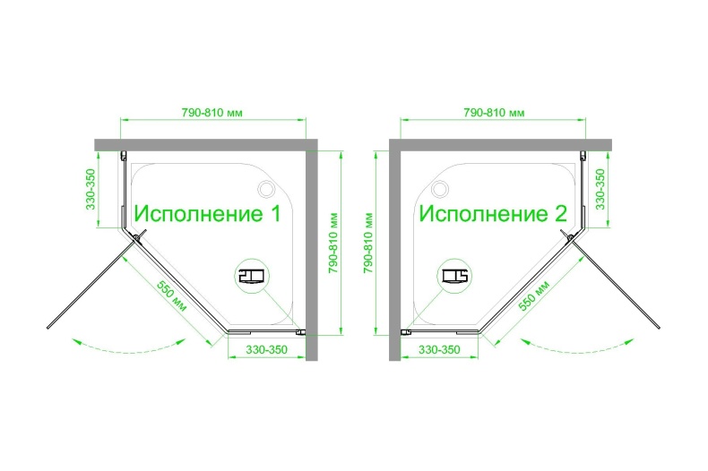 Душевой уголок Royal Bath TR 80х80 профиль черный стекло прозрачное RB80TR-T-BL - 3