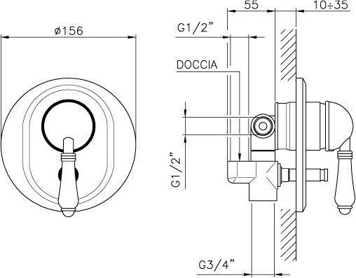 Смеситель Nicolazzi Signal 3460 CR 76 для ванны с душем 3460CR76 - 2