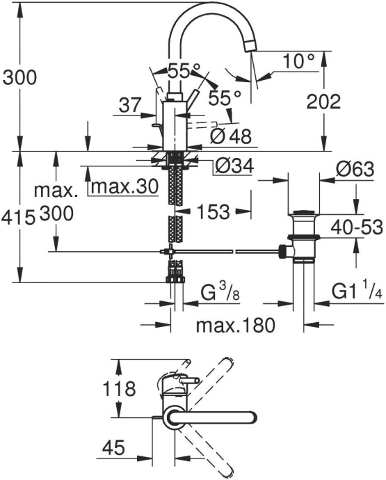 Смеситель Grohe Concetto 32629002 для раковины - 2