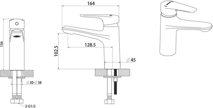 Смеситель Bravat Arden F1351385CP-RUS для раковины - 1