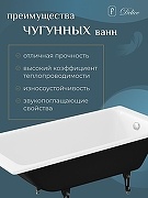 Чугунная ванна Delice Parallel 170x80 DLR220502RB с черными матовыми ручками без антискользящего покрытия - 6