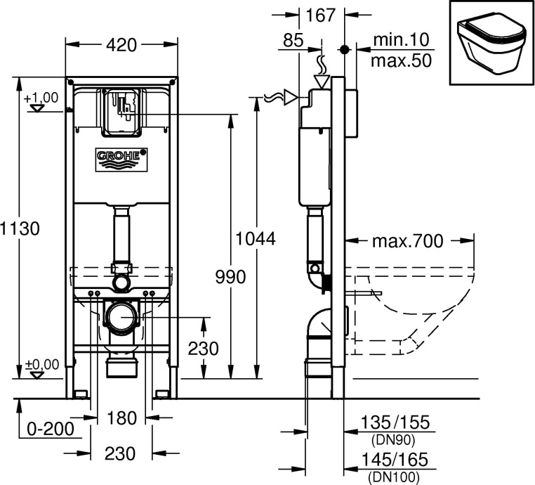 Система инсталляции для унитазов Grohe Rapid SL 38713001 - 11
