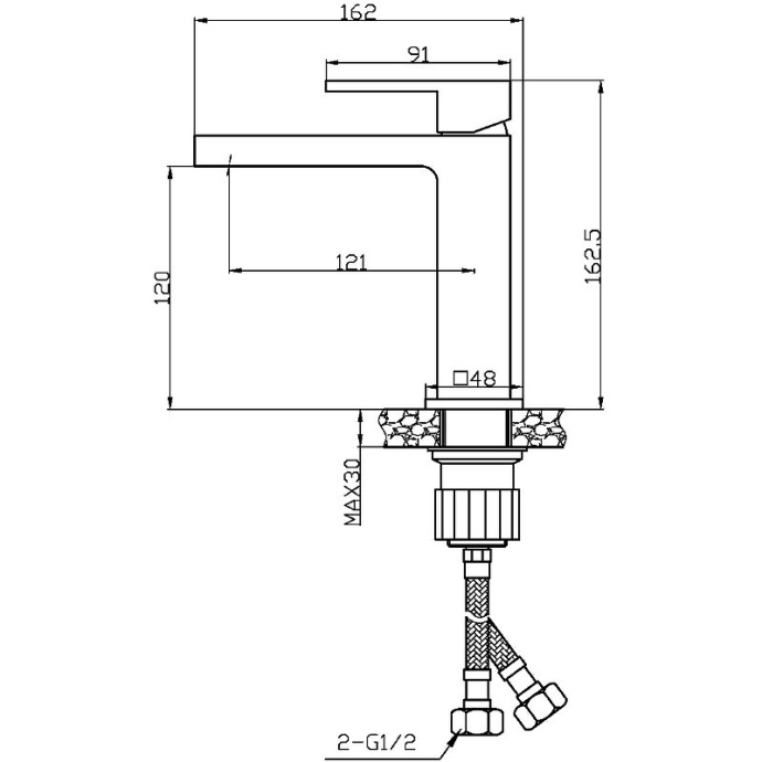 Смеситель для раковины Agger Great черный матовый A2802144 - 2