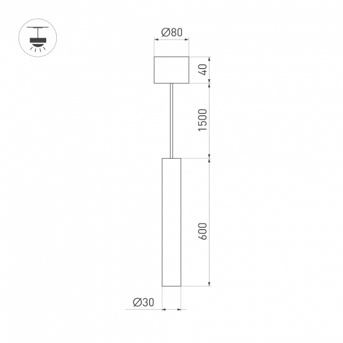 Подвесной светодиодный светильник Arlight SP-Pipe-Hang-L600-R30-9W Day4000 038645 - 4