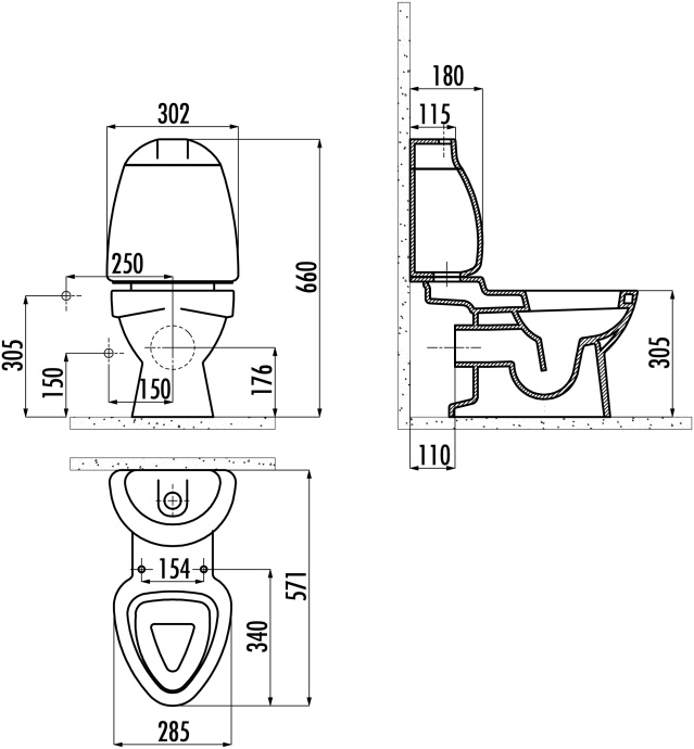 Унитаз-компакт Creavit Cocuk CK311D с декором - 4