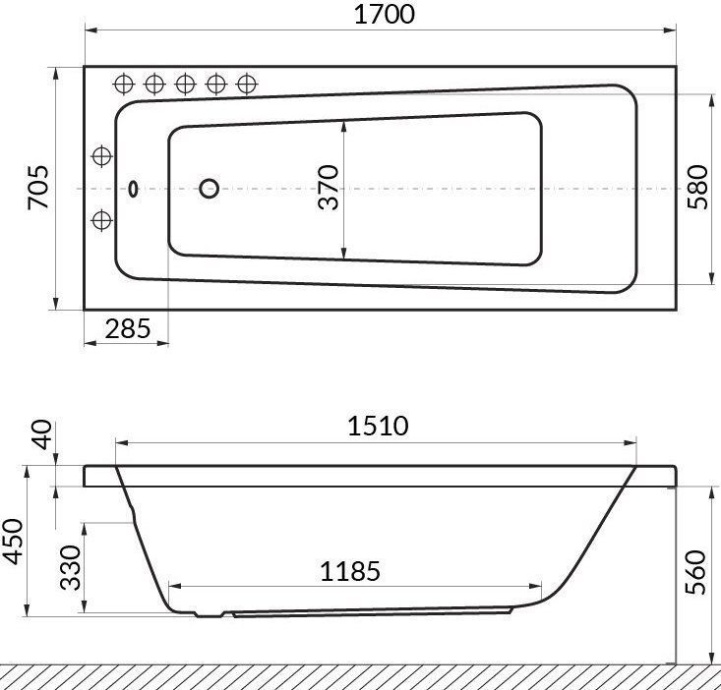 Акриловая ванна Excellent Ava 170x70 белая WAEX.AVA17WH - 1