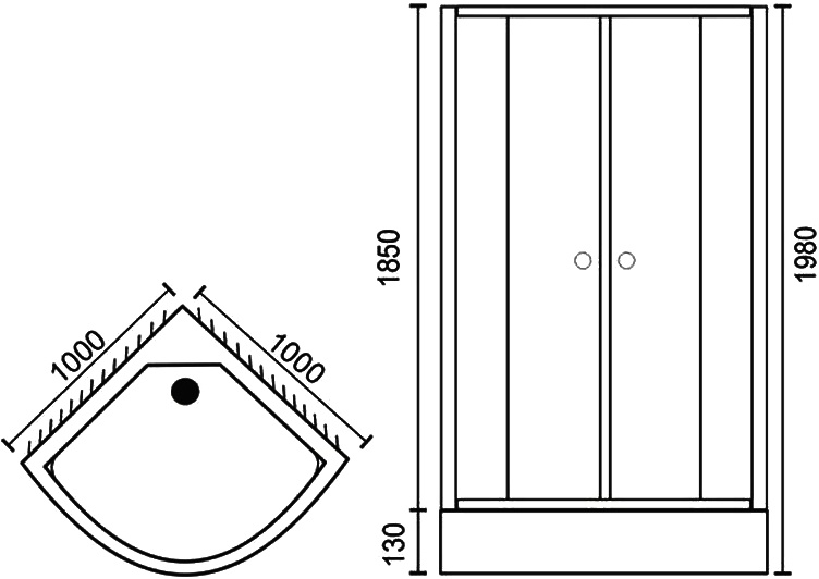 Душевой уголок Royal Bath HK 100x100 профиль хром стекло прозрачное RB100HK-T-CH - 6