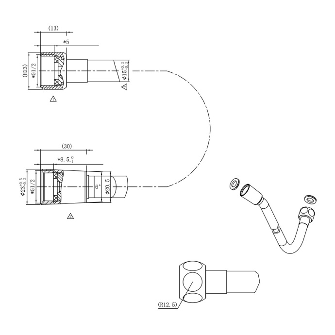 Душевая лейка с шлангом Vincea Inspire вороненая сталь VSHH-3I2AHGM - 3