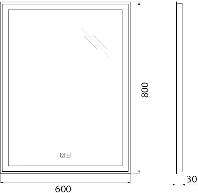 Комплект мебели BelBagno Kraft 60 темное дерево - 13