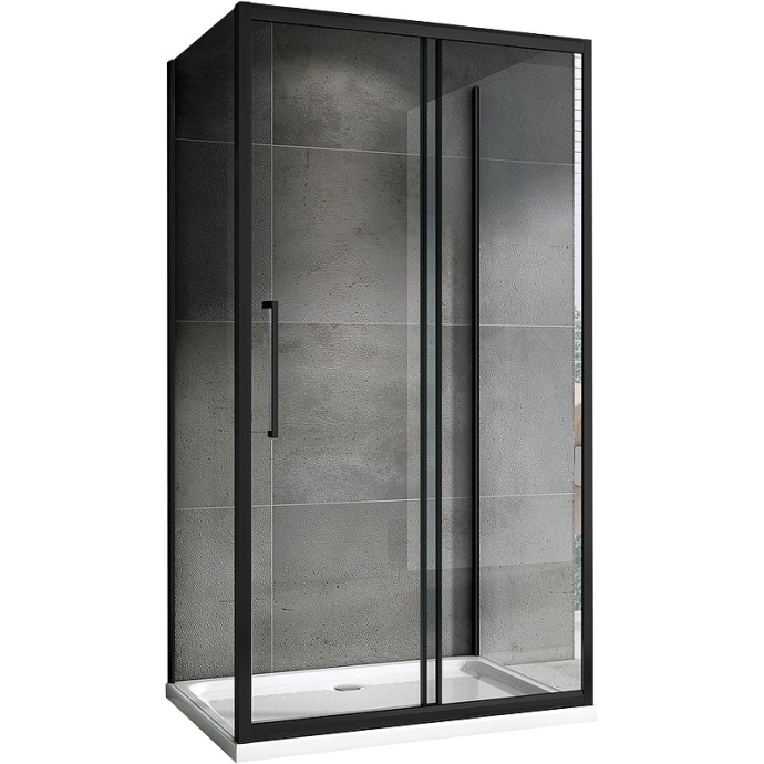 Душевой уголок Abber Schwarzer Diamant 140х85 черный стекло прозрачное AG30140BH-S85B-S85B - 0