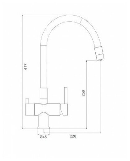 Смеситель для кухонной мойки Gappo G4398-36 черный - 2