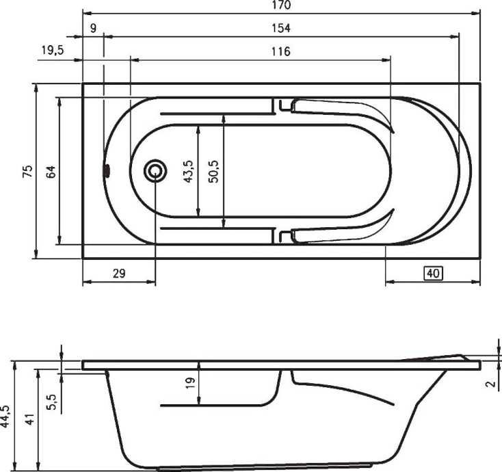 Акриловая ванна Riho Future 170 B073001005 - 1