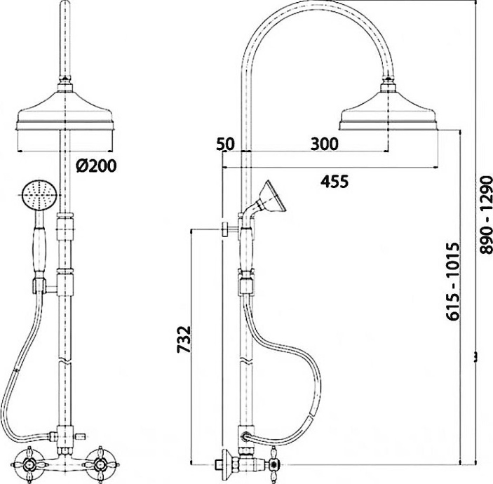 Душевая стойка Cezares Atlantis nostalgia CD 01 ATLANTIS-NOSTALGIA-CD-01 - 2