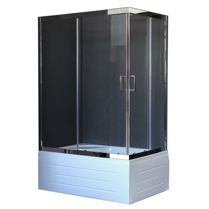 Душевой уголок Royal Bath BP 100х80 L с поддоном профиль хром стекло прозрачное  RB8100BP-T-CH-L - 0