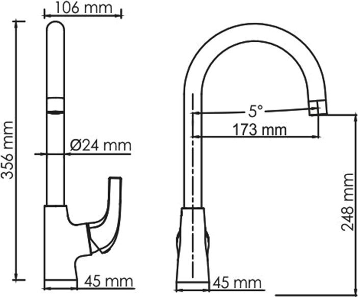 Смеситель Wasserkraft Sauer 7107 для кухонной мойки - 5