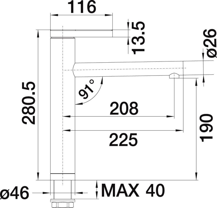 Смеситель для кухонной мойки Blanco Linee серый, хром  518439 - 2