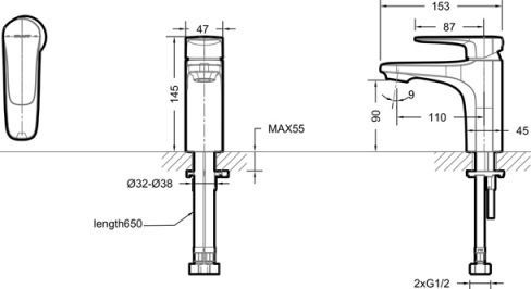 Смеситель Bravat Source F1173218CP-ENG для раковины - 1